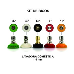 Kit de Bicos Para Lavadoras Alta Pressão Doméstica com 5 Peças 1,4MM KERS