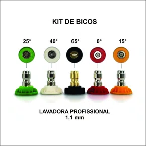 Kit de Bicos Para Lavadoras Alta Pressão Profissional com 5 Peças 1,1MM KERS