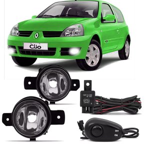 Kit Farol Auxiliar Milha Clio Hatch Sedan 2003 a 2012 Kit Completo