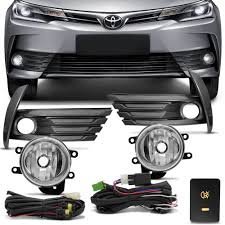 Kit Farol Auxiliar Milha Corolla 17 a 19 Com Grafite Kit Completo 