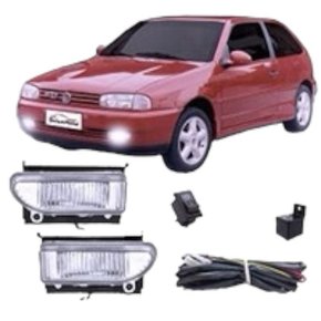 Kit Farol Auxiliar Milha Gol Parati Saveiro 1995 a 2002 Botão Universal 