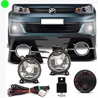 Kit Farol Auxiliar Milha Gol Voyage G7 2017 a 2018 Com Grade cromada Kit Completo 