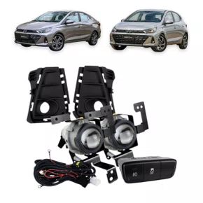 Kit Farol Auxiliar Milha HB20 Hatch Sedan 2023 a 2025  Kit Completo
 