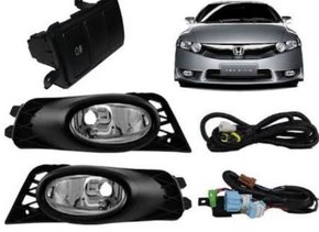 Kit Farol Auxiliar Milha New Civic 2009 a 2011 Kit Completo