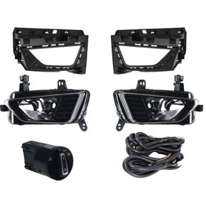 Kit Farol Auxiliar Milha Novo Polo Virtus 2017 a 2022 Sem DRL Com Moldura Botão Modelo Original 