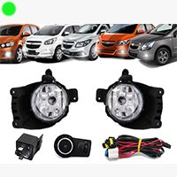 Kit Farol Auxiliar Milha Onix Prisma LT LS 2014 a 2019 Com Molduras   