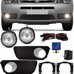 Kit Farol Auxiliar Milha Palio Siena Strada Weekend Celebration 2004 a 2018 Celebration Com Grade Kit Completo