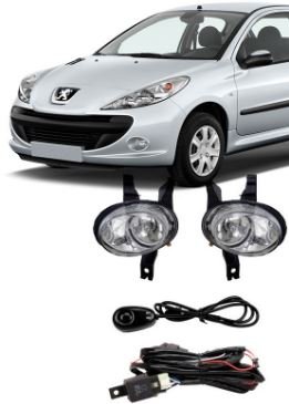 Kit Farol Auxiliar Milha Peugeot 206 SW 2003 a 2010 Kit Completo