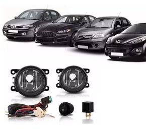 Kit Farol Auxiliar Milha Peugeot 207 307 C3 C4 Picasso Fusion Megane Pajero Kit Completo