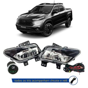 Kit Farol Auxiliar Milha Toro Renegade Pulse 2021 a 2023 Com Botão Touch Modelo Original 