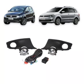 Kit Farol Milha Fox 2010 a 2014 Com Grade Kit Completo  