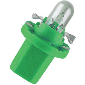 Lâmpada Amarela T5 Esmagada Pequena C/ Base Verde 2W Avulso 12V