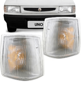 Lanterna Pisca Dianteira Uno Premio Elba Fiorino Frente Baixa 1991 a 2003 Cristal Esquerda