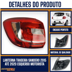 Lanterna Traseira Sandero 2015 a 2020  Lado Esquerdo Motorista - FITAM
