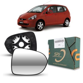 Lente C/ Base Refil Retrovisor Fit 2004 a 2008 Esquerdo Motorista ORIGINAL