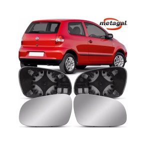 Lente C/ Base Refil Retrovisor Fox Crossfox Spacefox 2003 a 2010 Esquerdo Motorista METAGAL