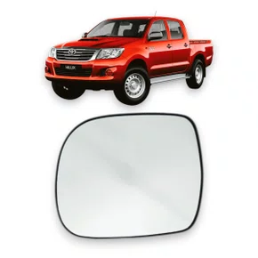 Lente C/ Base Refil Retrovisor Hilux 2005 a 2015 Esquerdo