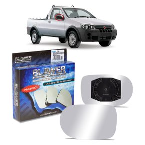 Lente C/ Base Refil Retrovisor Maior Palio Celebration Strada Siena 2011 a 2016 Direito Caroneiro BLAWER