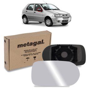 Lente C/ Base Refil Retrovisor Menor Palio Uno 2000 a 2010 Sem Lado METAGAL