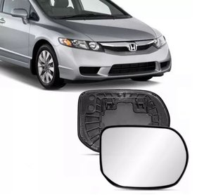 Lente C/ Base Refil Retrovisor New Civic 2006 a 2011 Direito Caroneiro METAGAL
