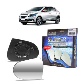 Lente C/ Base Refil Retrovisor Onix Prisma 2013 a 2019 Esquerdo Motorista BLAWER