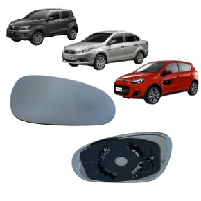 Lente C/ Base Refil Retrovisor Palio Attractive Grand Siena Mobi 2012 a 2018 Direito Caroneiro METAGAL