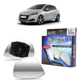 Lente C/ Base Refil Retrovisor Peugeot 208 2012 a 2018 Esquerdo Motorista BLAWER