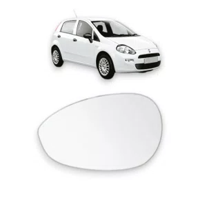 Lente C/ Base Refil Retrovisor Punto 2007 a 2012 Esquerdo