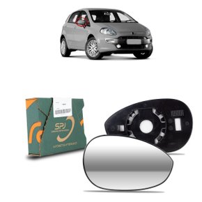 Lente C/ Base Refil Retrovisor Punto 2007 a 2012 Esquerdo Motorista ORIGINAL