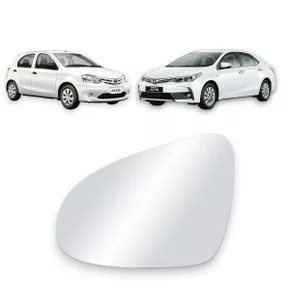 Lente Refil Retrovisor Corolla Etios 2014 a 2019 Lado Esquerdo