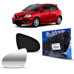 Lente Refil Retrovisor Corolla Etios 2014 a 2019 Lado Esquerdo Motorista BLAWER
