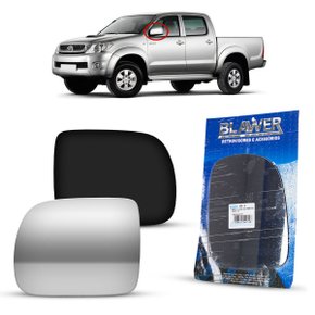 Lente Refil Retrovisor Hilux 2005 a 2011 Lado Esquerdo Motorista BLAWER
