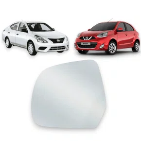 Lente Refil Retrovisor March Versa 2011 a 2019 Esquerdo