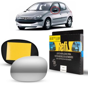 Lente Refil Retrovisor Peugeot 206 207 C3 2003 a 2012 Lado Esquerdo Motorista FLABEG