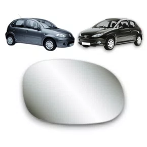 Lente Refil Retrovisor Peugeot 206 207 C3 Direito