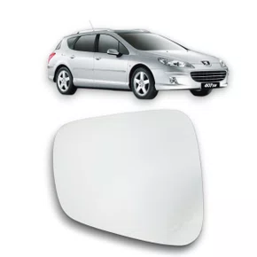 Lente Refil Retrovisor Peugeot 307 407 2002 a 2012 Esquerdo