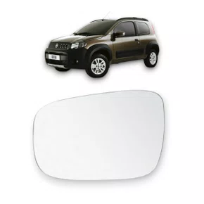 Lente Refil Retrovisor Uno Vivace Way 2011 a 2021 Esquerdo