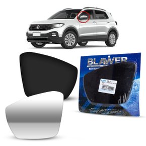 Lente Refil Retrovisor VW T-Cross 2019 a 2022 Lado Esquerdo Motorista BLAWER 