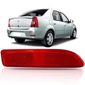 Lente Refletor Traseiro Parachoque Logan 2011 a 2013 Vermelho Direito Passageiro 