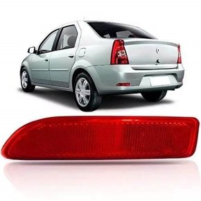 Lente Refletor Traseiro Parachoque Logan 2011 a 2013 Vermelho Esquerdo Motorista