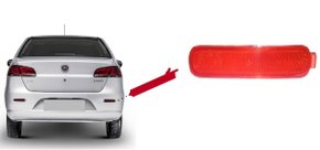 Lente Refletor Traseiro Parachoque Siena 2001 a 2012 Fiorino G2 Palio Weekend Vermelho Direito Passageiro 