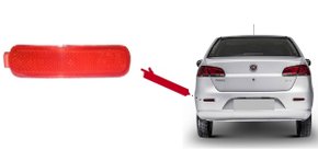 Lente Refletor Traseiro Parachoque Siena 2001 a 2012 Fiorino G2 Palio Weekend Vermelho Esquerdo Motorista 