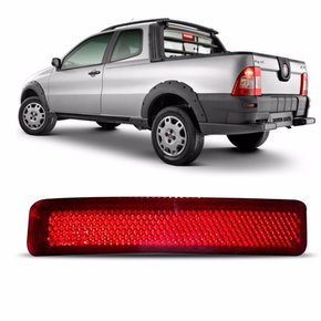 Lente Refletor Traseiro Parachoque Strada 2004 a 2013 Vermelho Esquerdo Motorista 