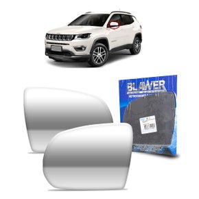 Lente S/ Base Refil Retrovisor Jeep Compass Direito Caroneiro Espelho Simples 2017 a 2023 BLAWER