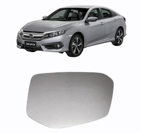 Lente S/ Base Refil Retrovisor New Civic 2016 a 2019 Direito Caroneiro FLABEG