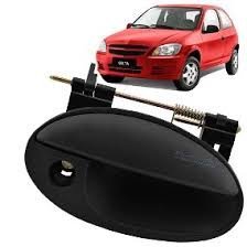 Maçaneta Externa Porta Celta Prisma 2000 a 2015 Preto Com Furo P/Cilindro Esquerdo Motorista