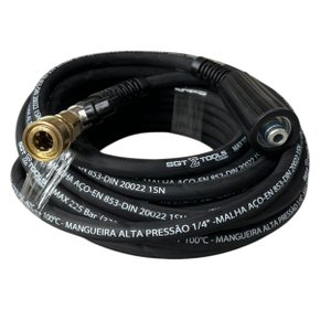 Mangueira Trama Aço M22/14 x Engate Rápido Para Lavadora Alta Pressão 12M SIGMA