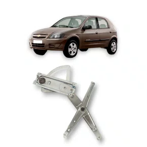 Máquina de Vidro Dianteira Pino Alto Manual Celta Prisma 2006 a 2016 4 Portas Esquerdo Motorista