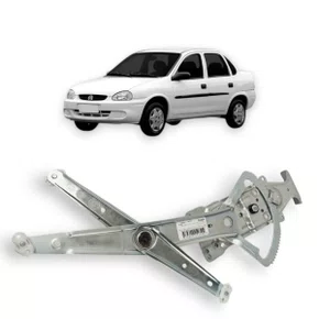 Máquina de Vidro Dianteiro Elétrico Encaixe Mabuchi 8D Corsa Classic Sedan 4 Portas 1993 a 2016 Direito Caroneiro