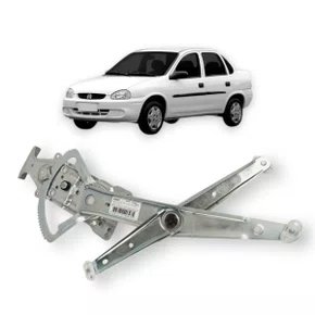 Máquina de Vidro Dianteiro Elétrico Encaixe Mabuchi 8D Corsa Classic Sedan 4 Portas 1993 a 2016 Esquerdo Motorista